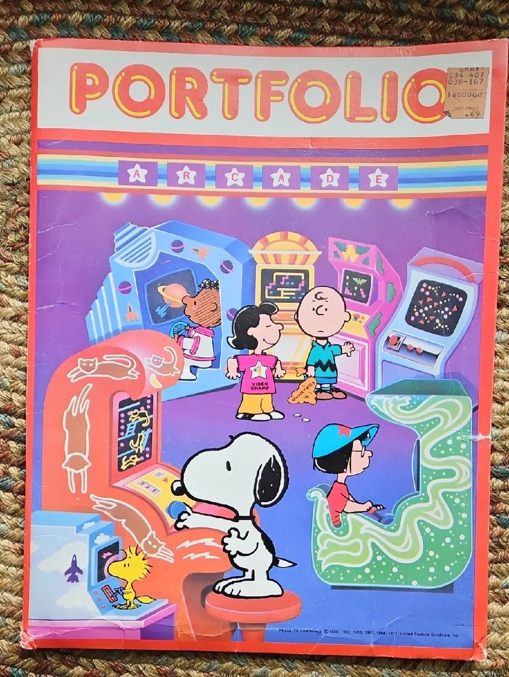 Vtg Peanuts Portfolio 2 pocket folder